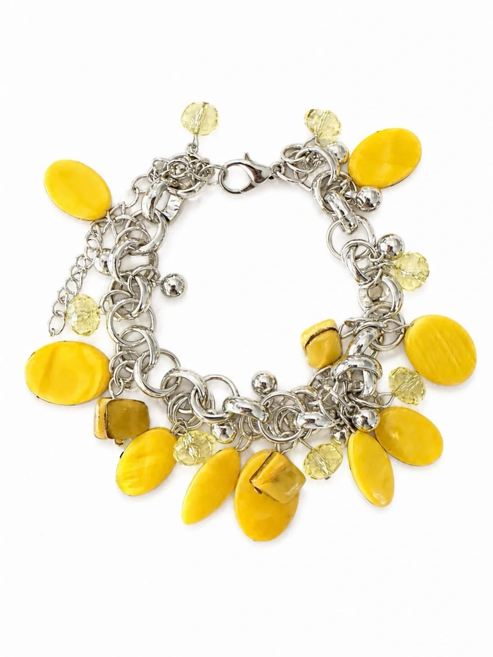 Yellow Beaded Charm Bracelet • BRAND NEW